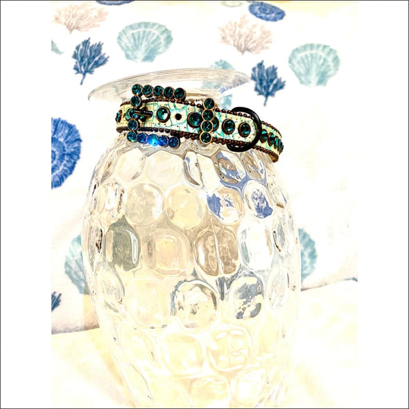 Light Green Collar with Swarovski Crystals By BB SImon -