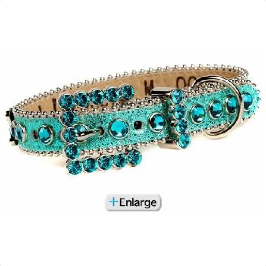 B.B. Simon Collars - Swarovski Crystals Leather Dog Collar