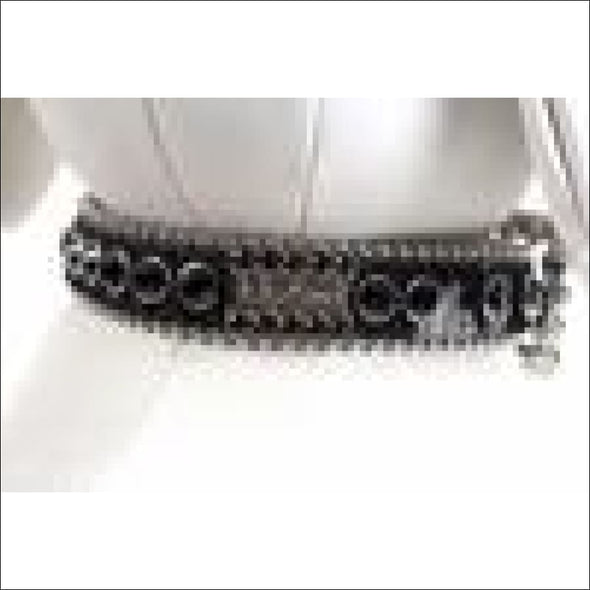 B.B. Simon Dog Collar / Black with Black Stones - Collars