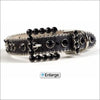 B.B. Simon Dog Collar / Black with Black Stones - Collars