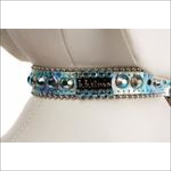 B.B. Simon Dog Collar - Ocean Blue Swarovski Crystals - 