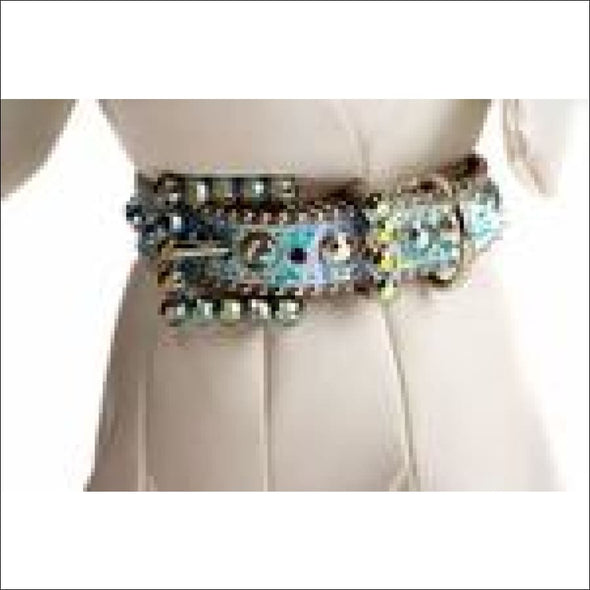 B.B. Simon Dog Collar - Ocean Blue Swarovski Crystals - 