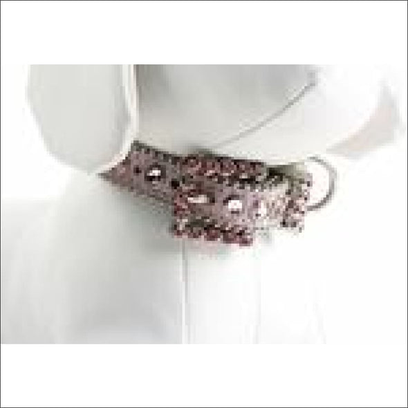 B.B. Simon Dog Collar - Pink Swarovski Crystals - Collars