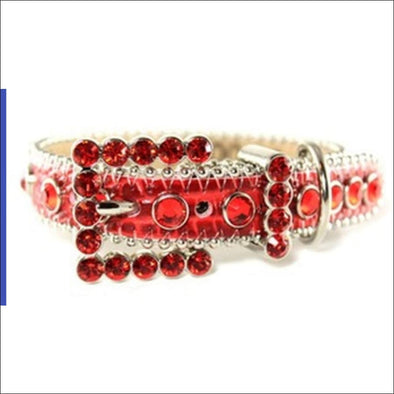 B. B. Simon Dog Collar -Red Animal Print Collar With Red 