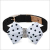 Black and White Polka Dot Nouveau Bow Collar - Collars