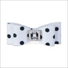 Black and White Polkadot Single Big Bow Hair Bow - Pet hair 