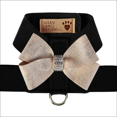 Black Tinkie Harness with Champagne Glitzerati Nouveau Bow -