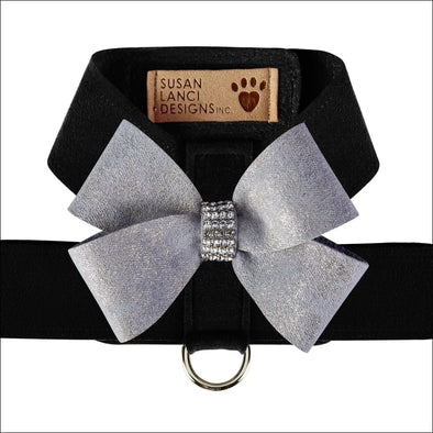 Black Tinkie Harness with Platinum Glitzerati Nouveau Bow - 