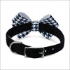 Black & White Houndstooth Nouveau Bow Collar - Collars