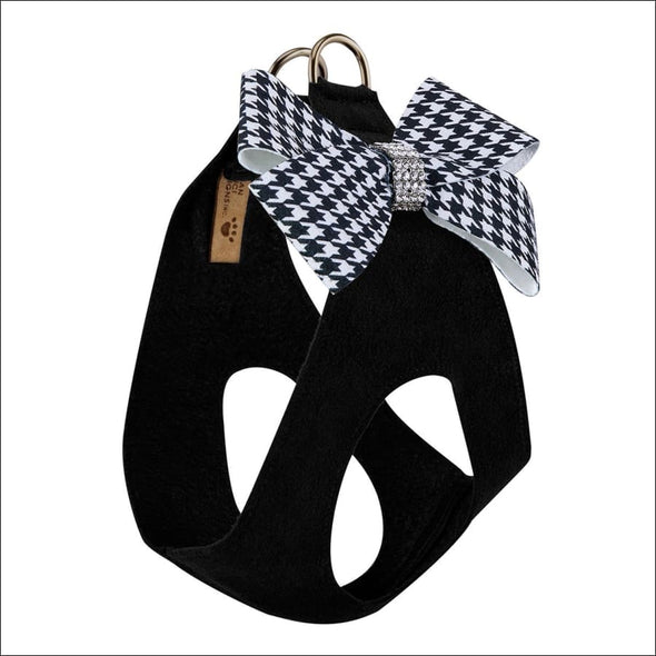 Black & White Houndstooth Nouveau Bow Step In - Pet Collars 