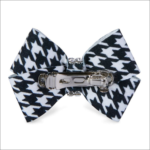 Black & White Houndstooth Single Nouveau Bow Hair Bow - Pet 