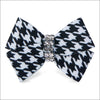 Black & White Houndstooth Single Nouveau Bow Hair Bow - Pet 