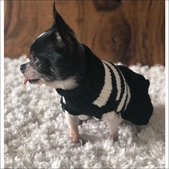 Black & White Sweater Dress By Dallas Dogs - Designer 