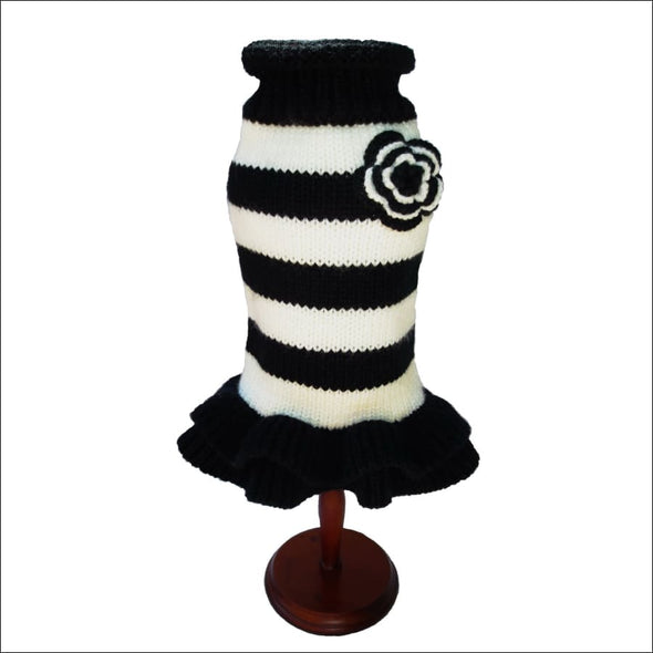 Black & White Sweater Dress By Dallas Dogs - Designer 