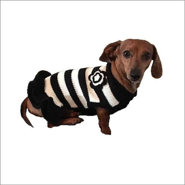 Black & White Sweater Dress By Dallas Dogs - Designer 