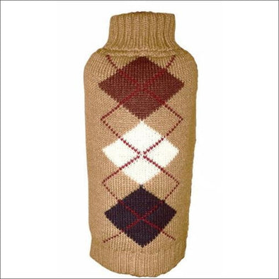Brown Argyle Dog Sweater*