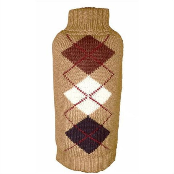 Brown Argyle Dog Sweater*