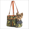 Camouflage Tote - Orange Leather Trim - Carriers & Strollers,Petote Camouflage Tote,Camo Dog Carrier,petote,petote dog carrier,cute dog carriers,secret bag tote,sneak bag,sneak carrier,dog sneak bag,petote,petote bag,black carrier,black petote,tote carrier,Petote Carrier,petote,dog carrier,dog carriers,carriers for small dogs,small dog carriers,designer dog carriers,airline approved dog carriers,dog purse carriers,dog tote,dog bag,dog purse,pet carrier,pet purse,pet tote,fancy dog carrier