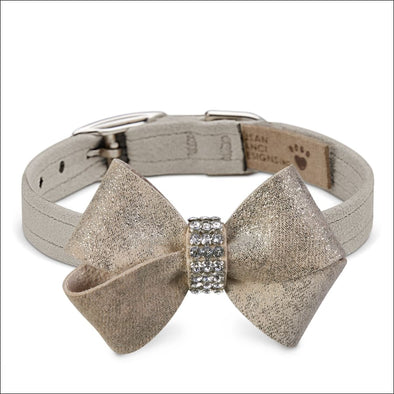 Champagne Glitzerati Nouveau Bow Collar - Collars