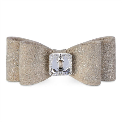 Champagne Glitzerati Single Big Bow Hair Bow - Hair bows