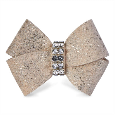 Champagne Glitzerati Single Nouveau Bow Hair Bow - Dog 