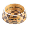 Checker Chewy Vuiton Bowl By Haute Diggity Dog - Pet Bowls 