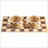 Checker Chewy Vuiton Bowl By Haute Diggity Dog - Pet Bowls 