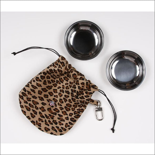 Cheetah Travel Pouch - Pet Bowls Feeders & Waterers