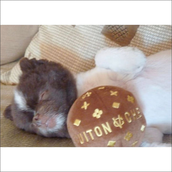 Chewy Vuiton Monogram Dog Ball Toy By Dog Diggin Designs - 