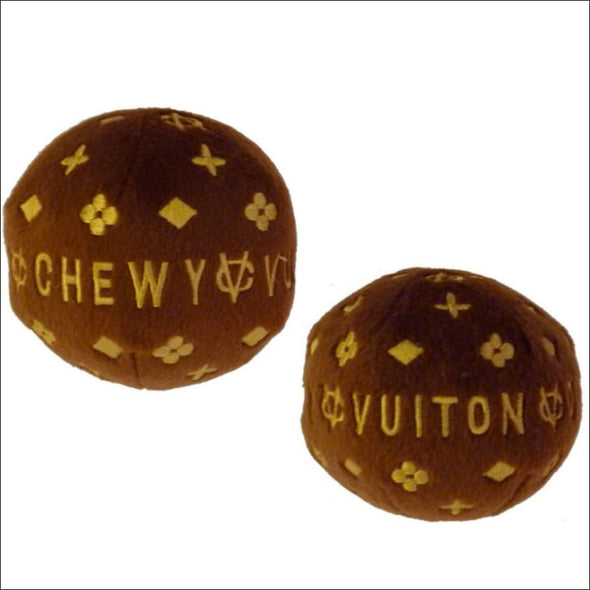 Chewy Vuiton Monogram Dog Ball Toy By Dog Diggin Designs - 