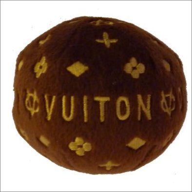 Chewy Vuiton Monogram Dog Ball Toy By Dog Diggin Designs - 