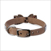 Chocolate Glen Houndstooth Big Bow 3 Row Giltmore Collar - 