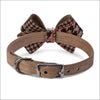 Chocolate Glen Houndstooth Fawn Nouveau Bow Collar - Collars