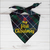 Christmas Green Plaid Flannel Dog Bandana - My First 