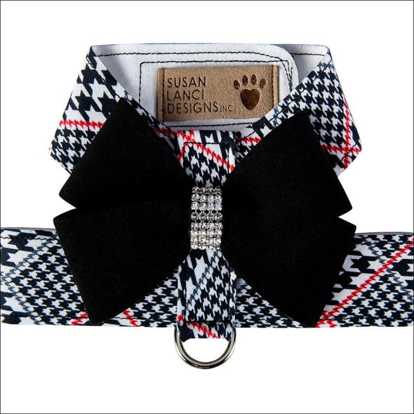 Classic Glen Houndstooth Black Nouveau Bow Tinkie Harness