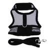 NEW-Doggie Design Black Cool Mesh Velcro Dog Harness with Leash