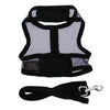 NEW-Doggie Design Black Cool Mesh Velcro Dog Harness with Leash