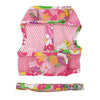 NEW-Doggie Design Pink Hawaiian Floral Cool Mesh Harness w/ Leash & D-Ring