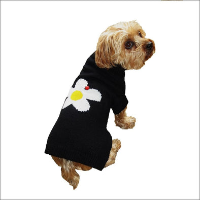  daisy dog sweater,black daisy Dog Sweater,black pet Sweater,,cute dog sweater,pet sweater,designer dog sweater,designer pet,designer dog,pet sweater,dog sweater,puppy sweaters,holiday dog sweater,christmas dog sweater,winter pet sweater,spring pe