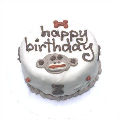Dog Birthday Sock Monkey Cake