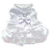 NEW-Doggie Design White Satin Wedding Dress, Headpiece, Leash & D-Ring