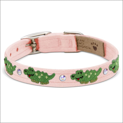 Embroidered Green Alligators Collar - Collars