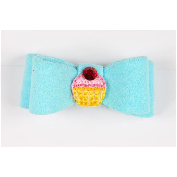 Embroidered Hair Bow - Teacup / Cupcake Tiffi