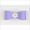Embroidered Hair Bow - Teacup / Daisy French Lavender
