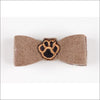 Embroidered Hair Bow - Teacup / Paws Fawn
