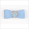 Embroidered Hair Bow - Teacup / Paws Puppy Blue