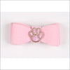 Embroidered Hair Bow - Teacup / Paws Puppy Pink
