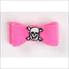 Embroidered Hair Bow - Teacup / Skull Perfect pink
