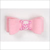 Embroidered Hair Bow - Teacup / Skull Puppy Pink