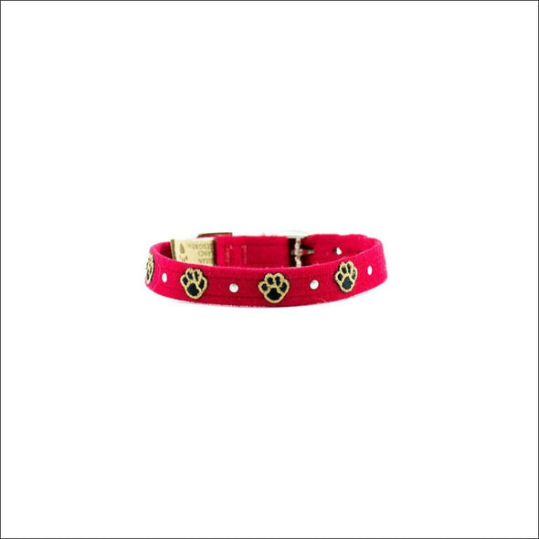 Embroidered Paws Collar with Studs - Collars